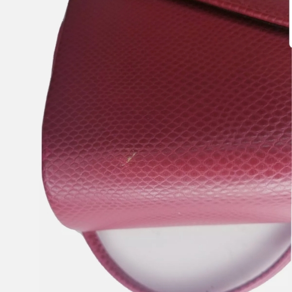 Ande Red Leather Crossbody Clam Shell Purse Vintage 1980s - Picture 4 of 10